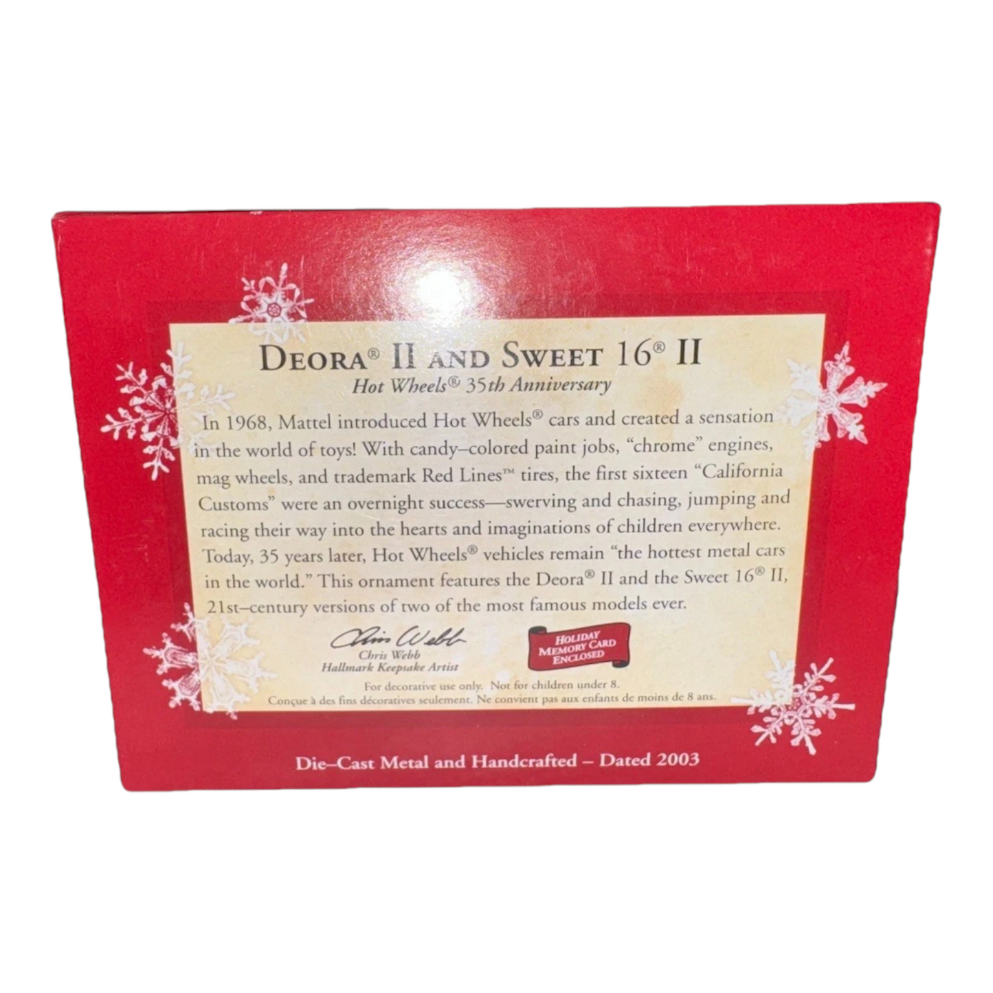 2003 On Track: Deora II and Sweet Sixteen Hot Wheels 35th Anniversary Hallmark Ornament (Hot Wheels) QXI8429