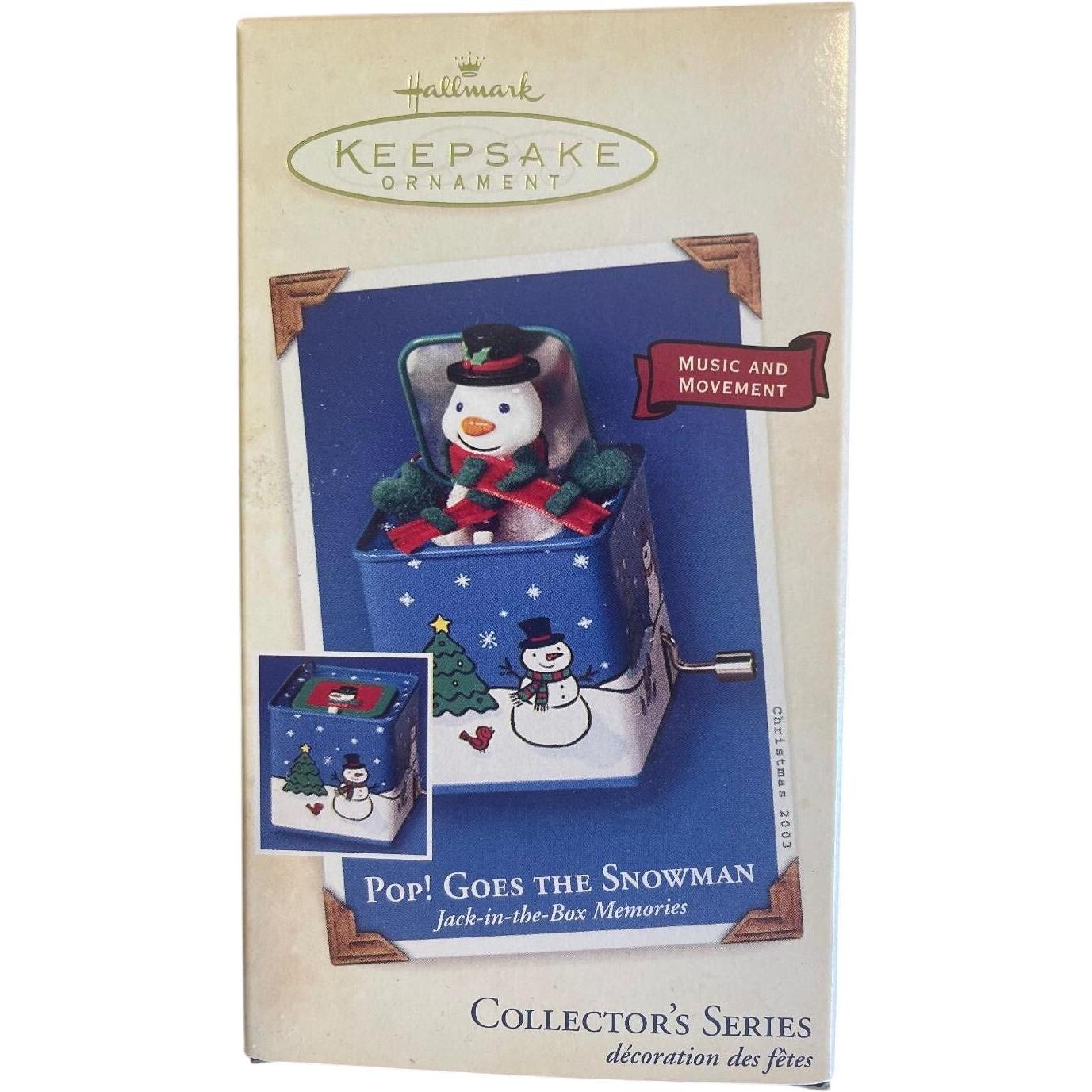 2003 Pop! Goes The Snowman Hallmark Ornament (Jack-in-the-Box Memories) QX8457