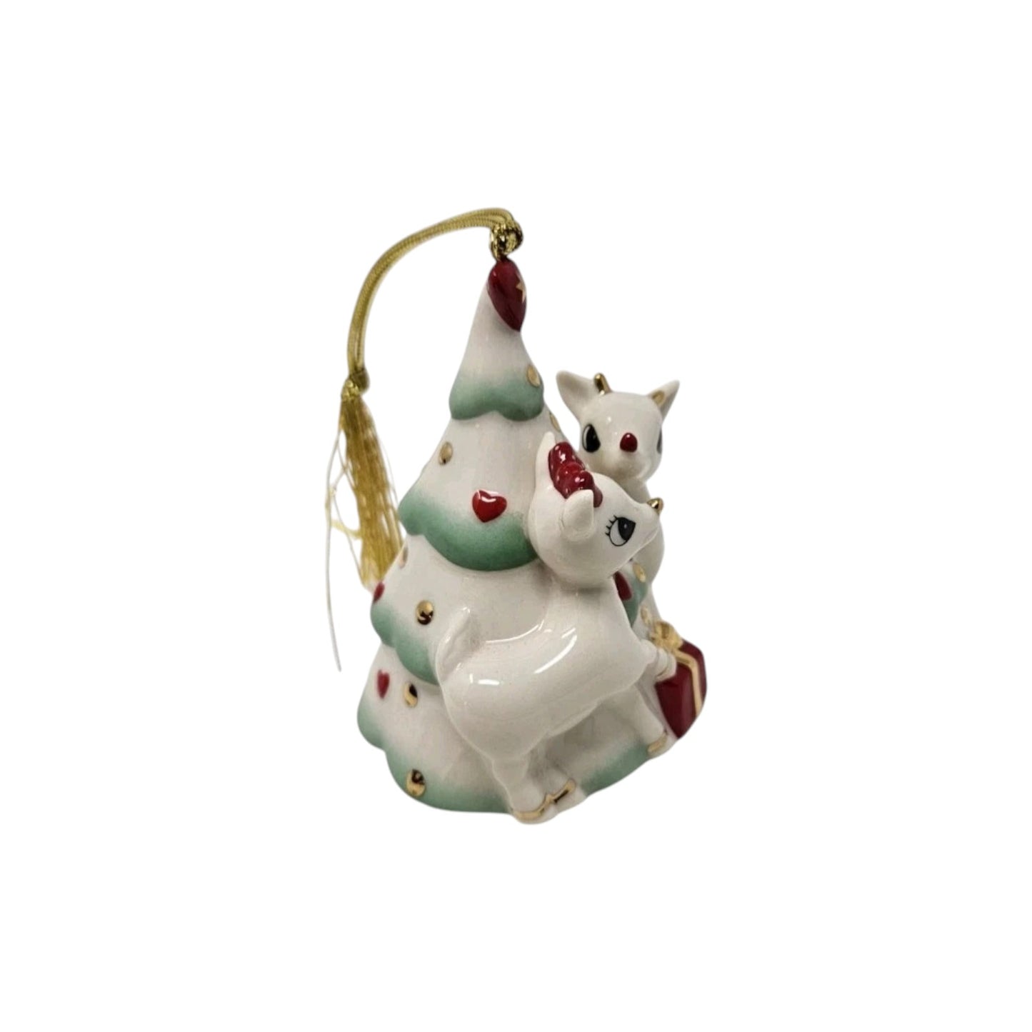 2003 Reindeer with Christmas Tree 3rd in Series Lenox Ornament 6237846 Image5