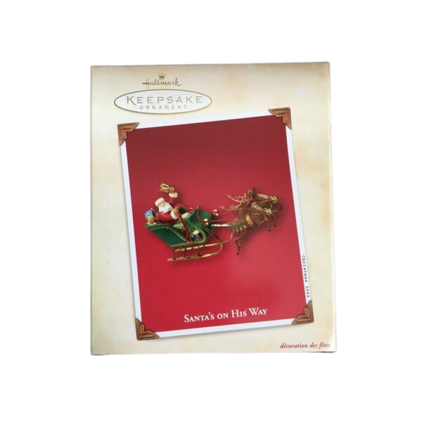 2003 Santa's On His Way Hallmark Ornament (Santa Claus) QXG8809