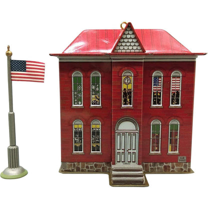 2003 Schoolhouse and Flagpole Hallmark Ornament (Town and Country) QX8247