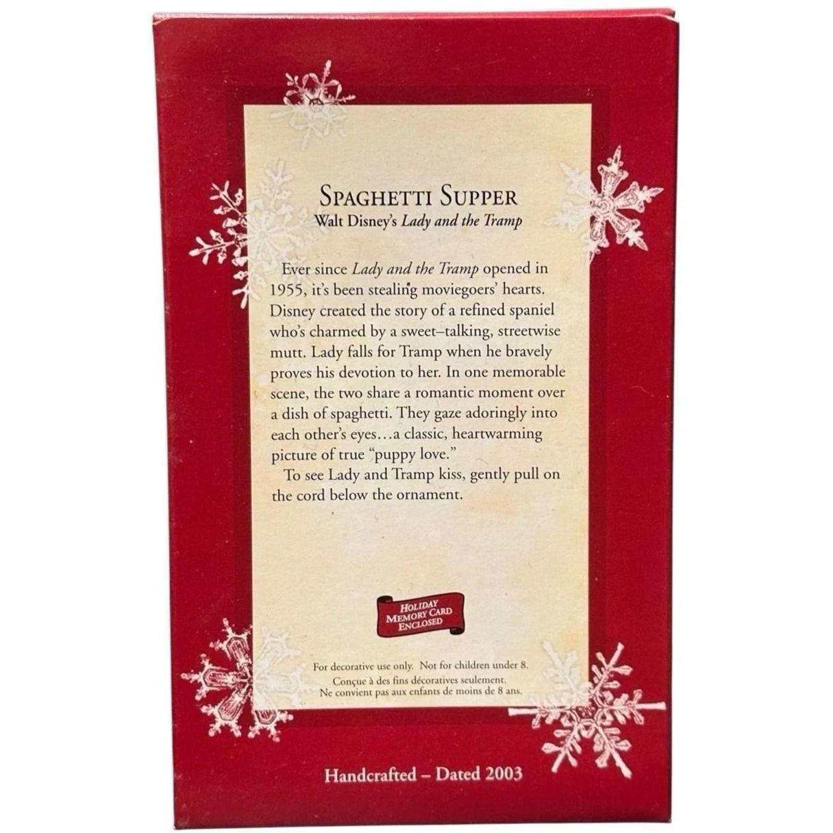 2003 Spaghetti Supper Hallmark Ornament (Lady and the Tramp) QXD5099