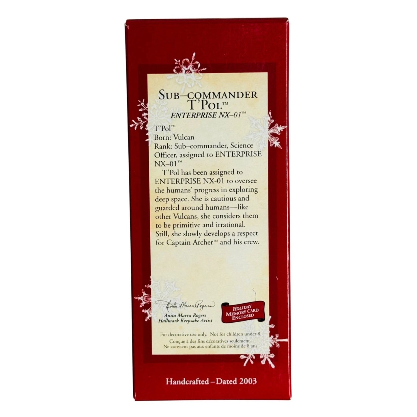 2003 Sub-commander T'Pol Hallmark Ornament (Star Trek) QXI8757