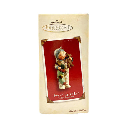 2003 Sweet Little Lad Hallmark Ornament (A Visit From Santa) QP1469