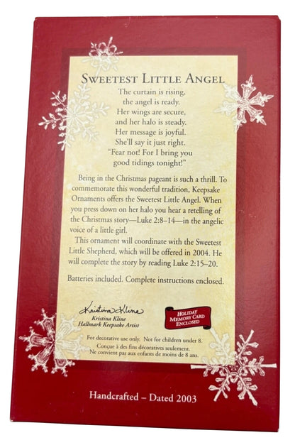 2003 Sweetest Little Angel Hallmark Ornament (Angels) QLX7574