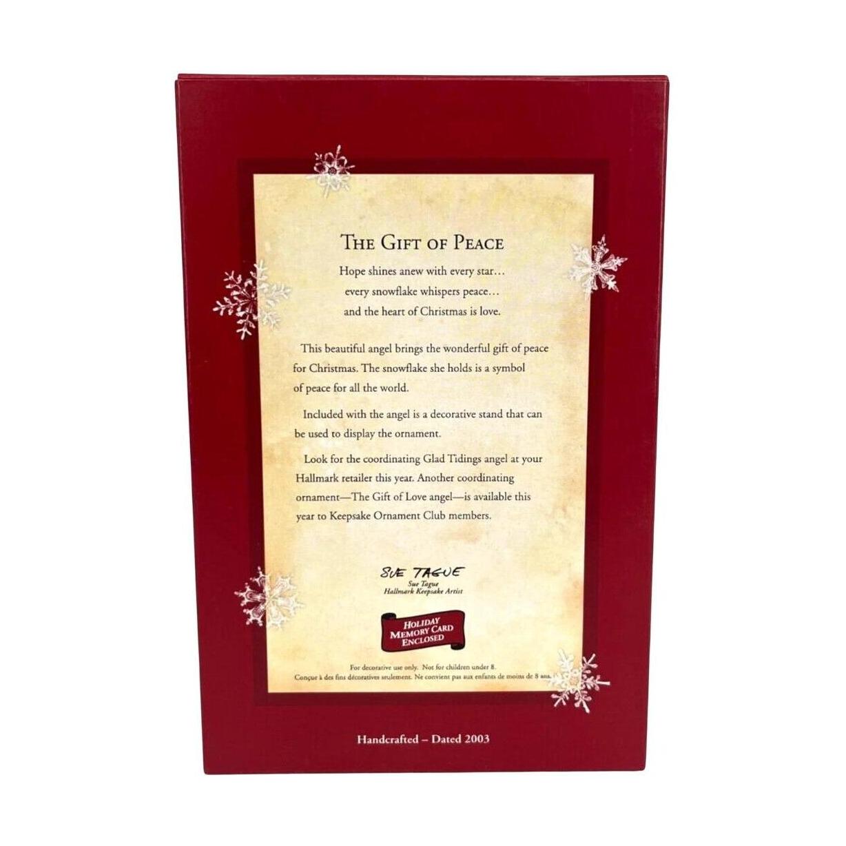 2003 The Gift of Peace Hallmark Ornament (Angel) QRP4249 Image6