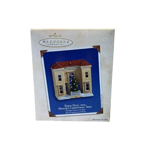 2003 Town Hall and Mayor's Christmas Tree Hallmark Ornament (Nostalgic Houses and Shops) QX2467