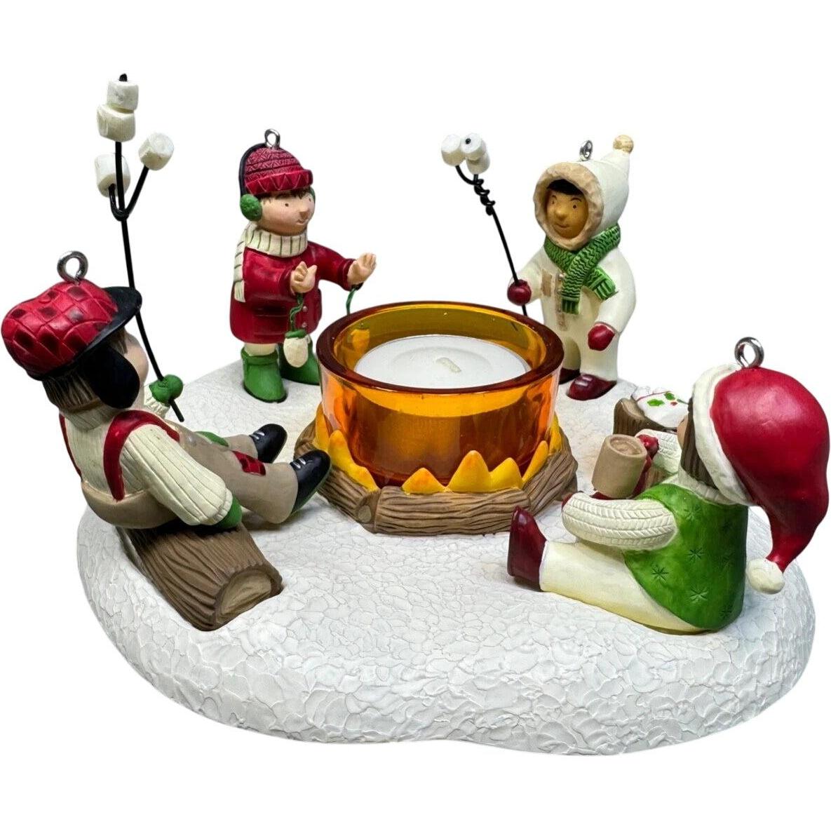 2003 Waiting for Santa! Hallmark Ornament (Candleholder Base with Four Ornaments) QRP4327