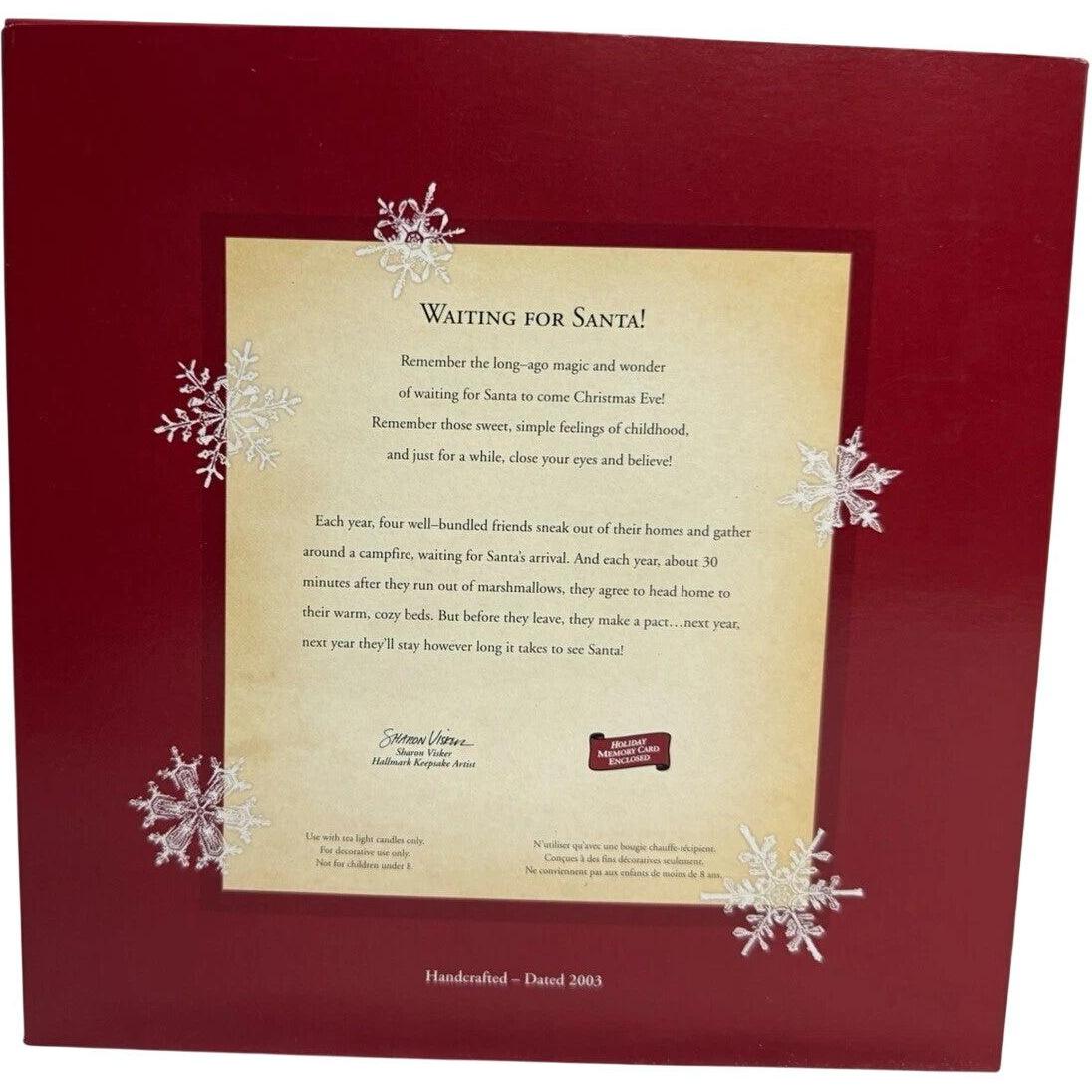 2003 Waiting for Santa! Hallmark Ornament (Candleholder Base with Four Ornaments) QRP4327