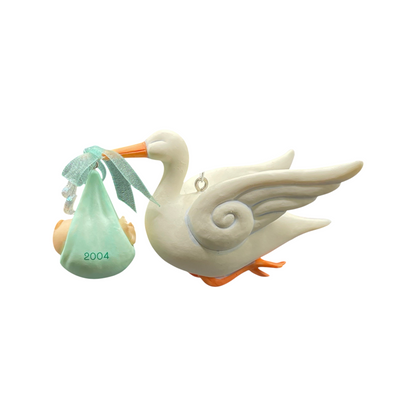 2004 Baby’s First Christmas Hallmark Ornament (Stork) QXG5714