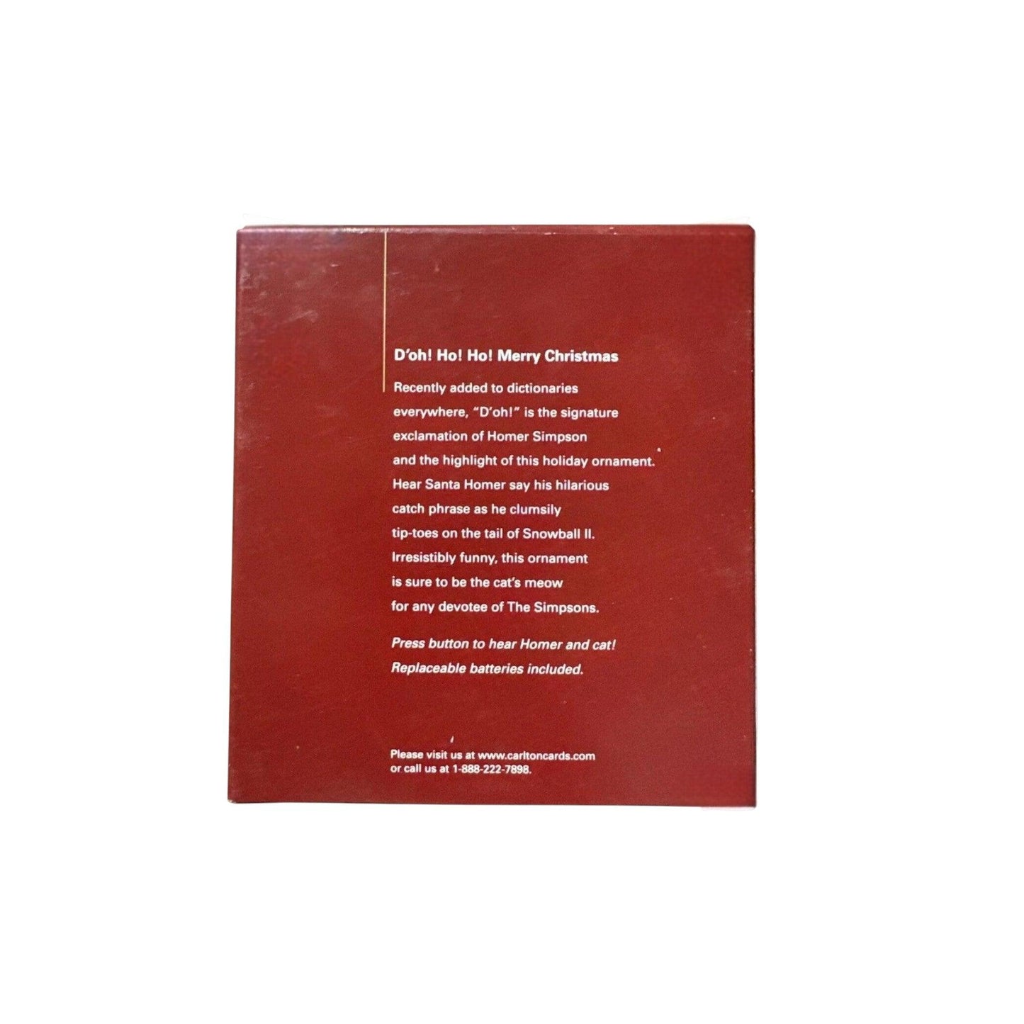 2004 D'oh! Ho! Ho! Merry Christmas Talking Ornament (The Simpsons)