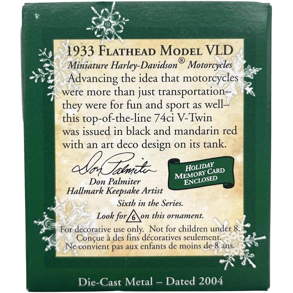 2004 Hallmark Ornament (1933) Flathead Model VLD Hallmark Ornament (Harley-Davidson) QXM5191
