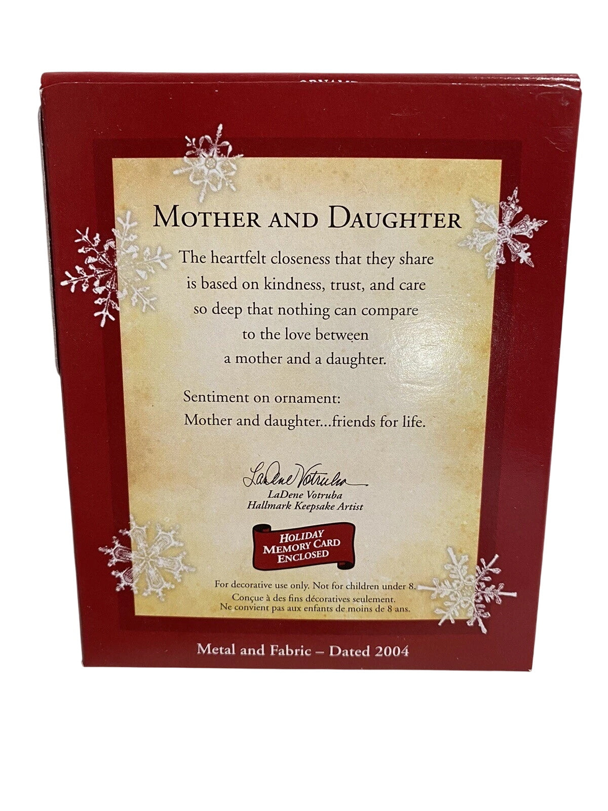 2004 Mother and Daughter Hallmark Ornament (Photo Holder) QXG5651