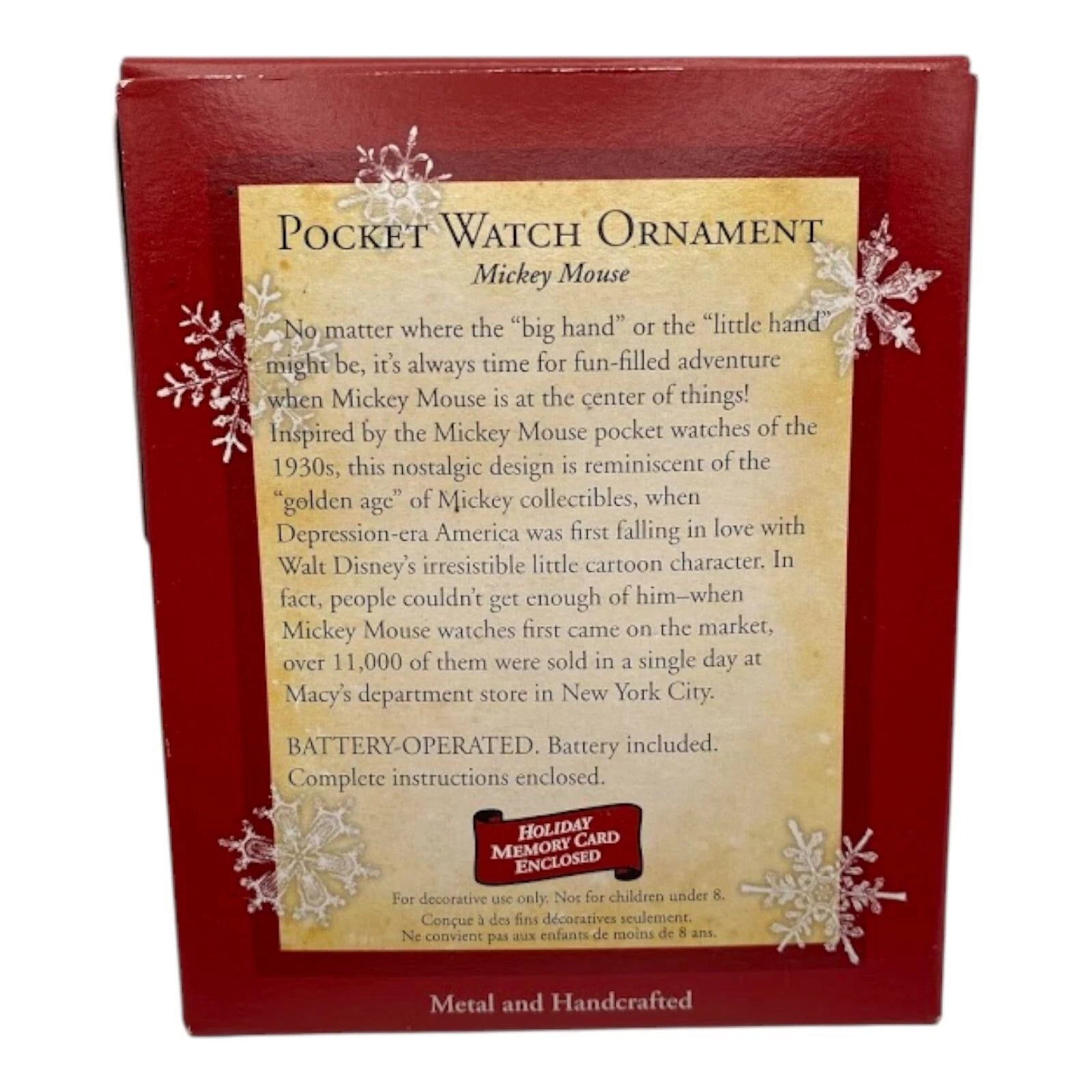 2004 Pocket Watch Ornament Hallmark Ornament (Mickey Mouse) QXD5001