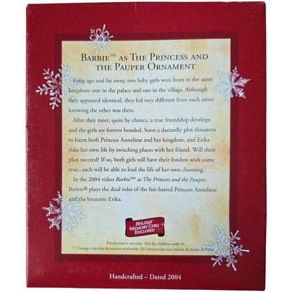 2004 Barbie as the Princess and the Pauper Hallmark Ornament (Barbie As) QXI8614