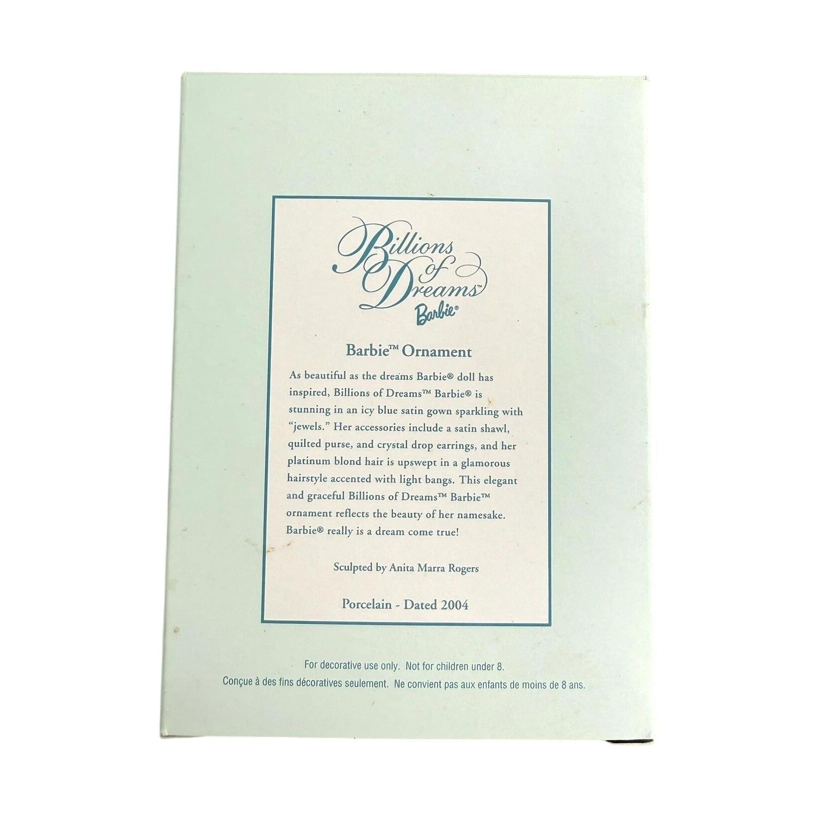 2004 Billions of Dreams Barbie Ornament Hallmark Ornament (Porcelain Barbie) QXC4009 Image6