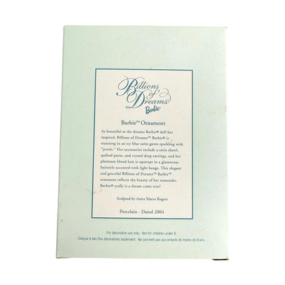 2004 Billions of Dreams Barbie Ornament Hallmark Ornament (Porcelain Barbie) QXC4009 Image6