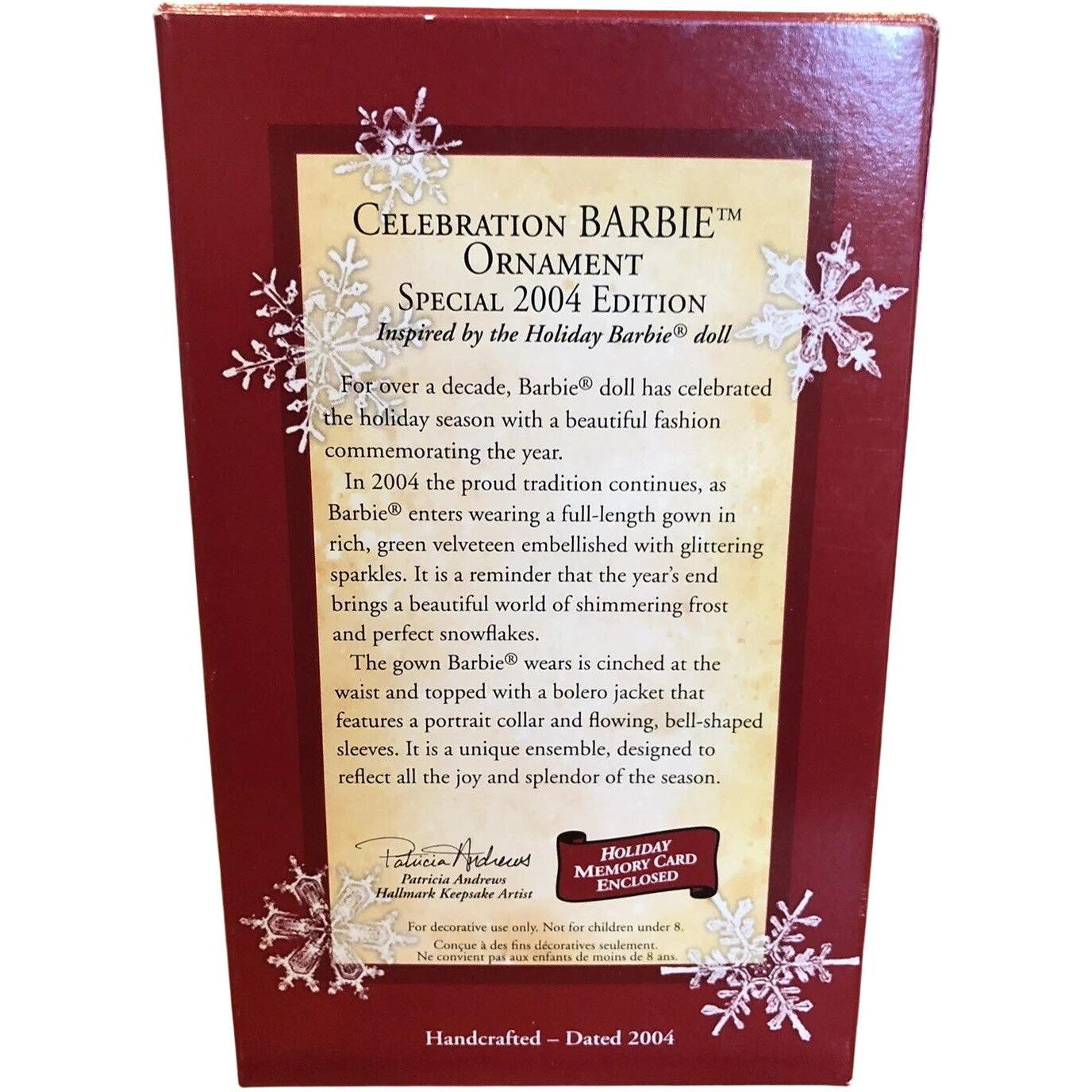 2004 Celebration BARBIE Special Holiday Edition Hallmark Ornament (Celebration Barbie) QXI8664