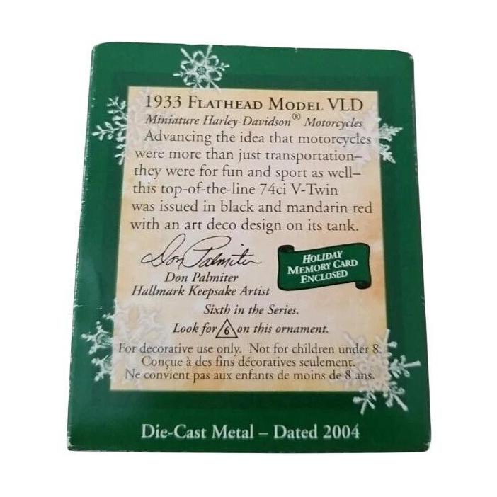 2004 Hallmark Ornament (1933) Flathead Model VLD Hallmark Ornament (Harley-Davidson) QXM2093 Image6