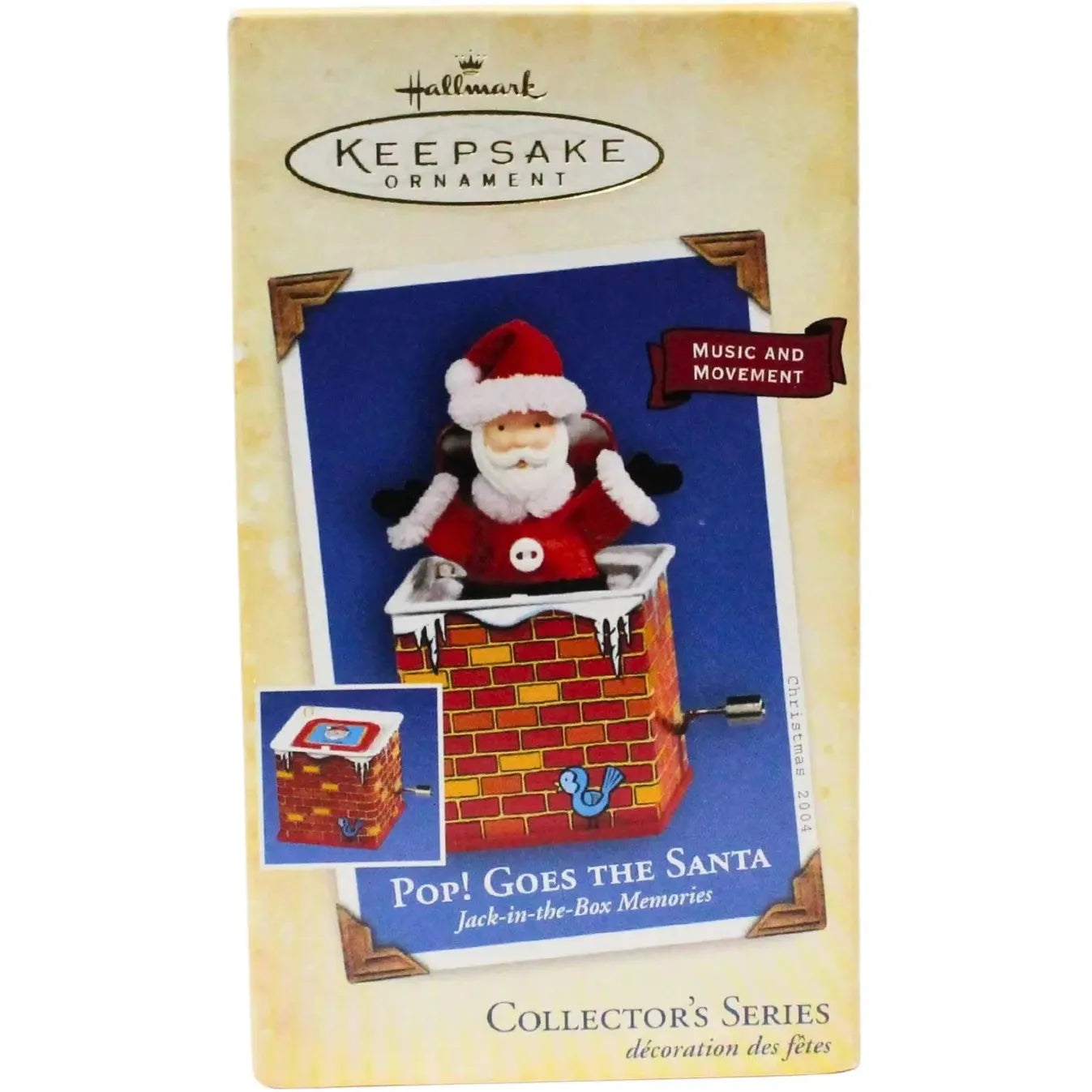 2004 Pop! Goes The Santa Hallmark Ornament (Jack-in-the-Box Memories) QX8411