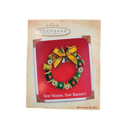 2004 Sew Merry, Sew Bright! Hallmark Ornament (Wreath) QXG5434