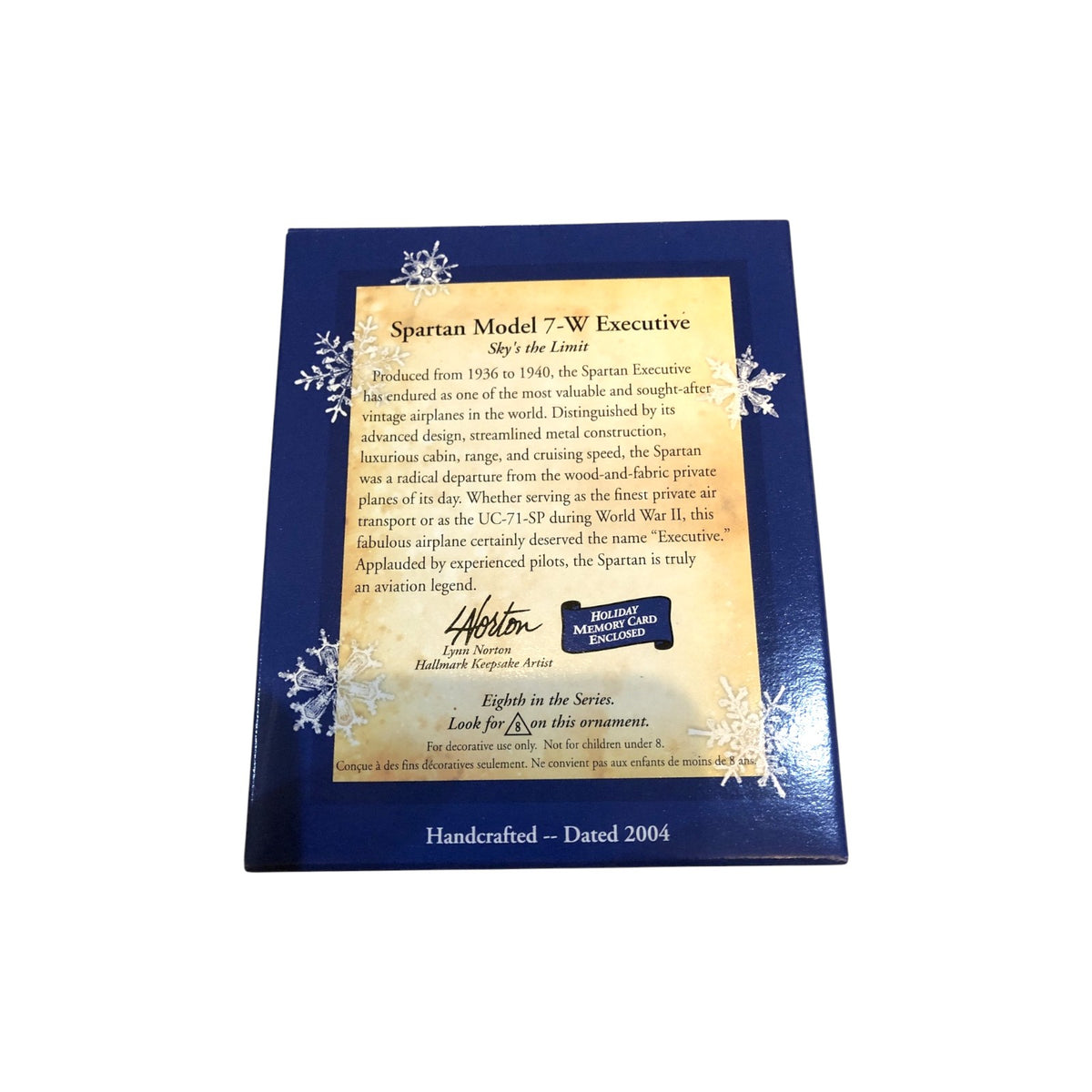 2004 Spartan Model 7-W Executive Hallmark Ornament (Sky's the Limit) QX8391 Image7