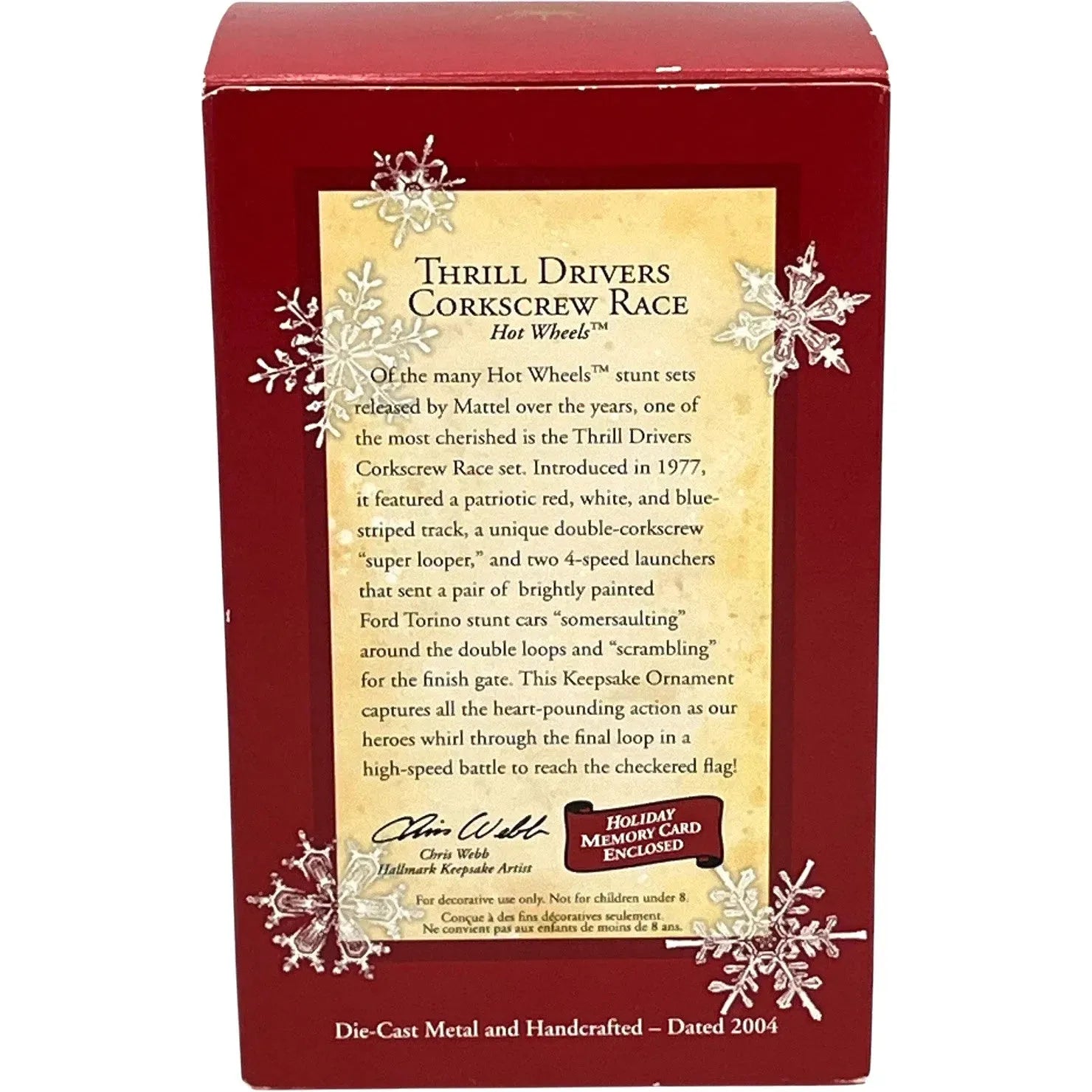 2004 Thrill Drivers Corkscrew Race Hallmark Ornament (Hot Wheels) QXI8634