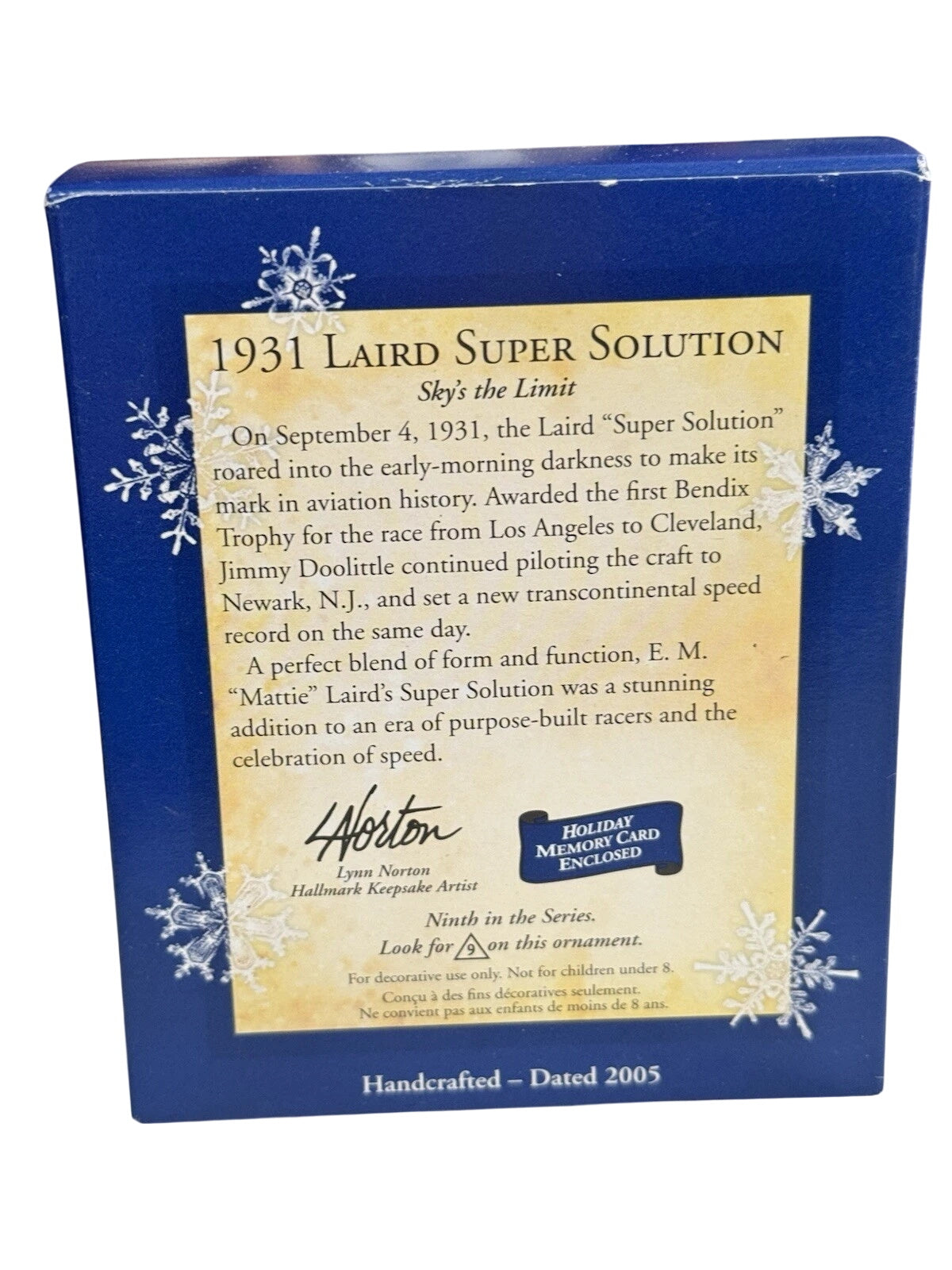 2005 1931 Laird Super Solution Hallmark Ornament (Sky's the Limit) QX2045