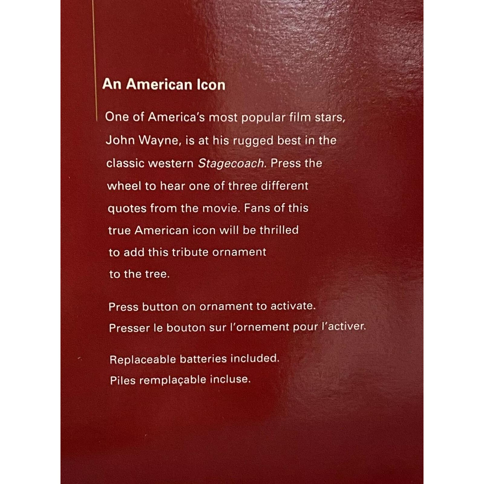 2005 An American Icon Carlton Cards Ornaments (John Wayne) CXOR-123P