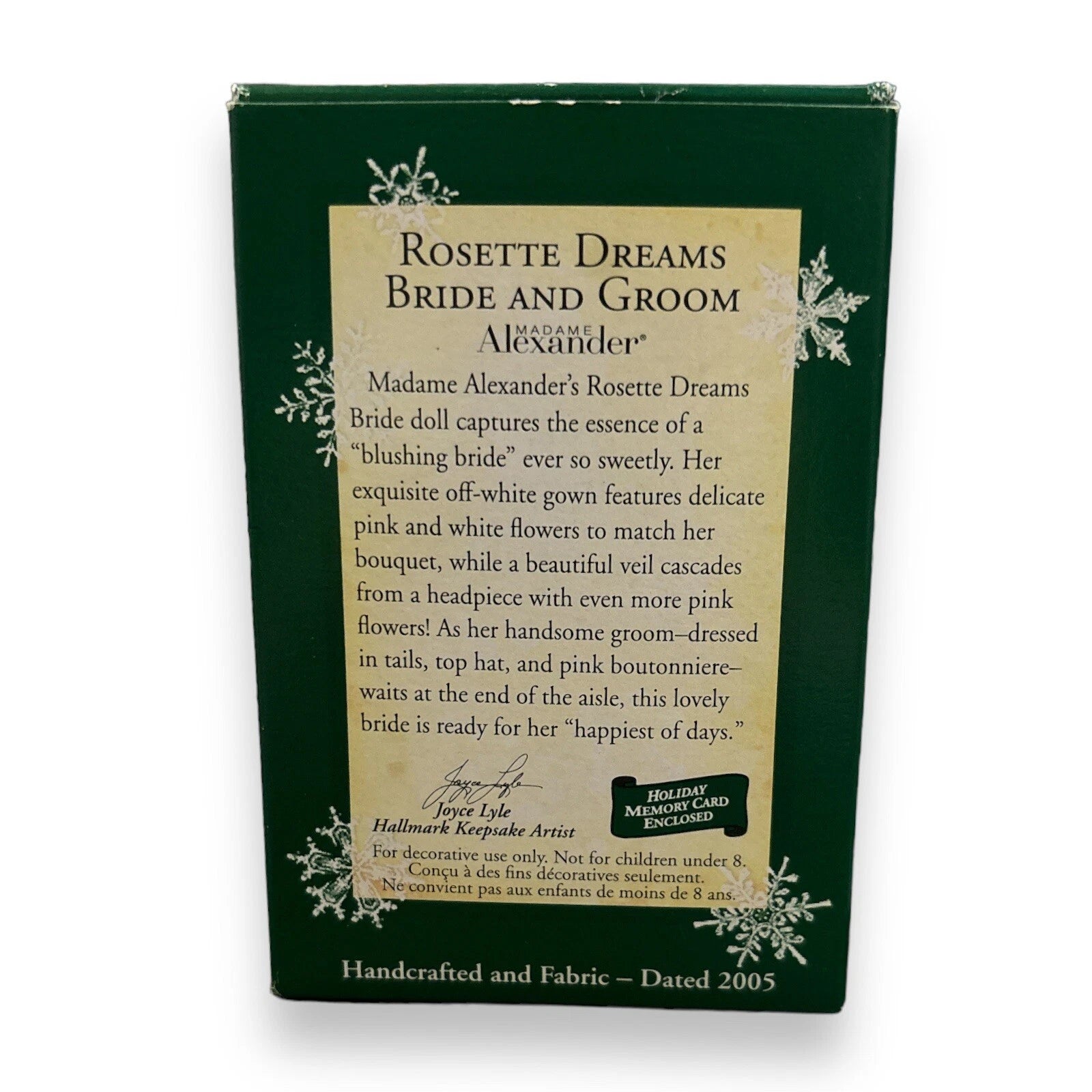 2005 Rosette Dreams Bride and Groom Hallmark Ornament (Madame Alexander) QXM2082