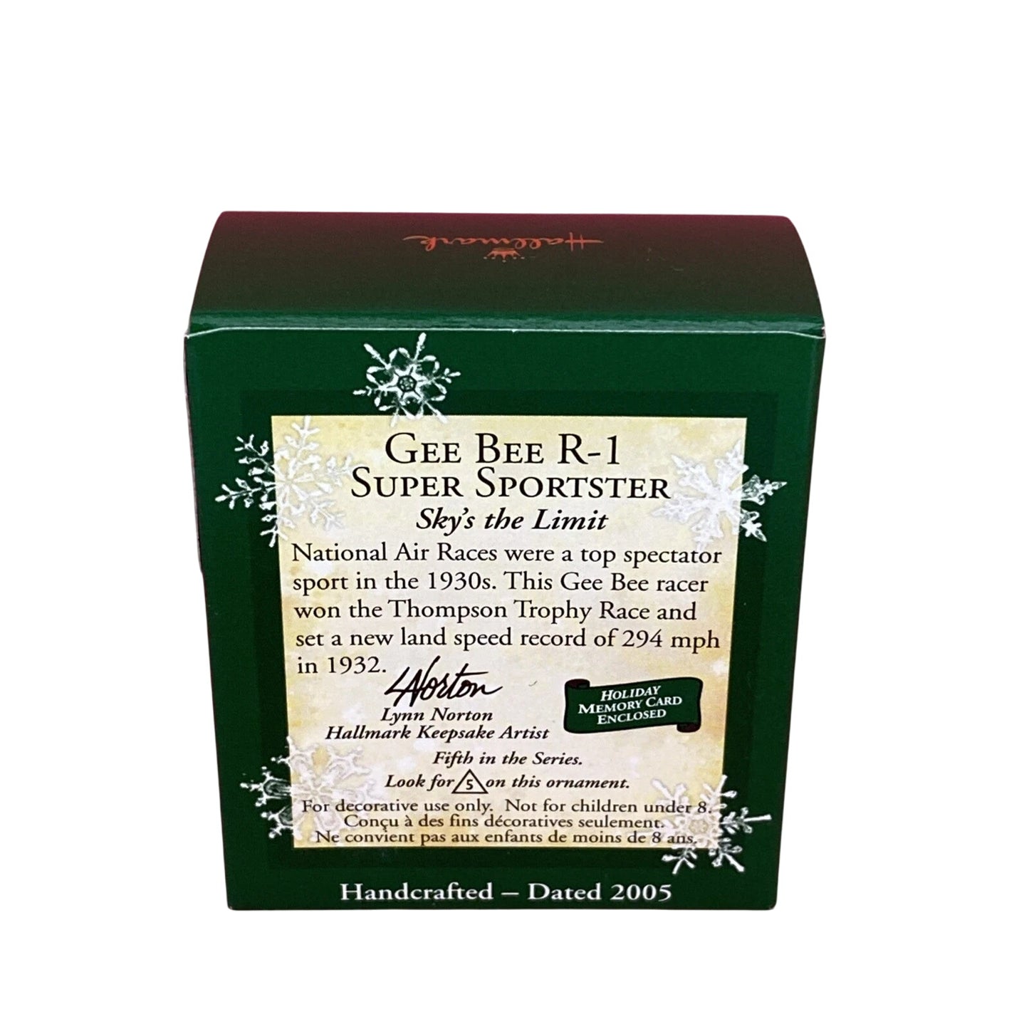 2005 Gee Bee R‑1 Super Sportster Hallmark Ornament (Sky's the Limit Miniature) QXM2072