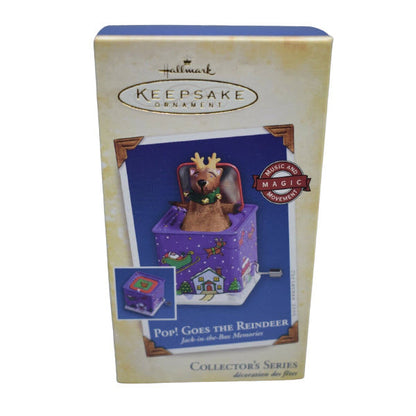 2005 Pop! Goes The Reindeer Hallmark Ornament (Jack-in-the-Box Memories) QX2125