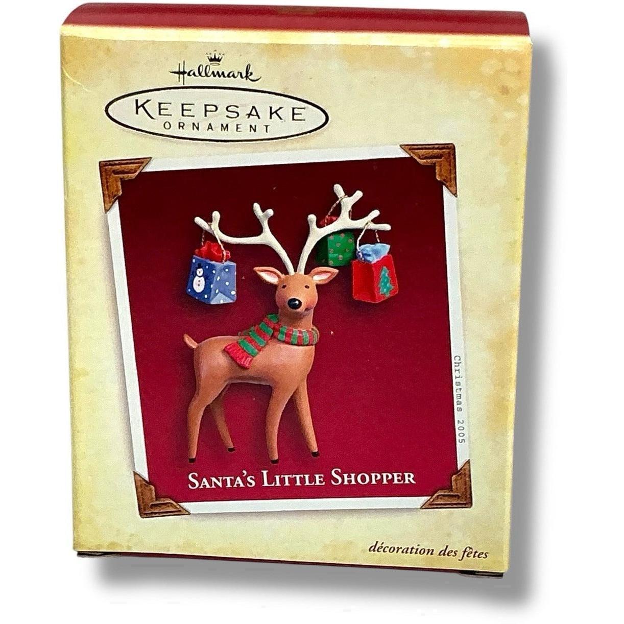 2005 Santa's Little Shopper Hallmark Ornament (Shopping / Reindeer) QXG4302