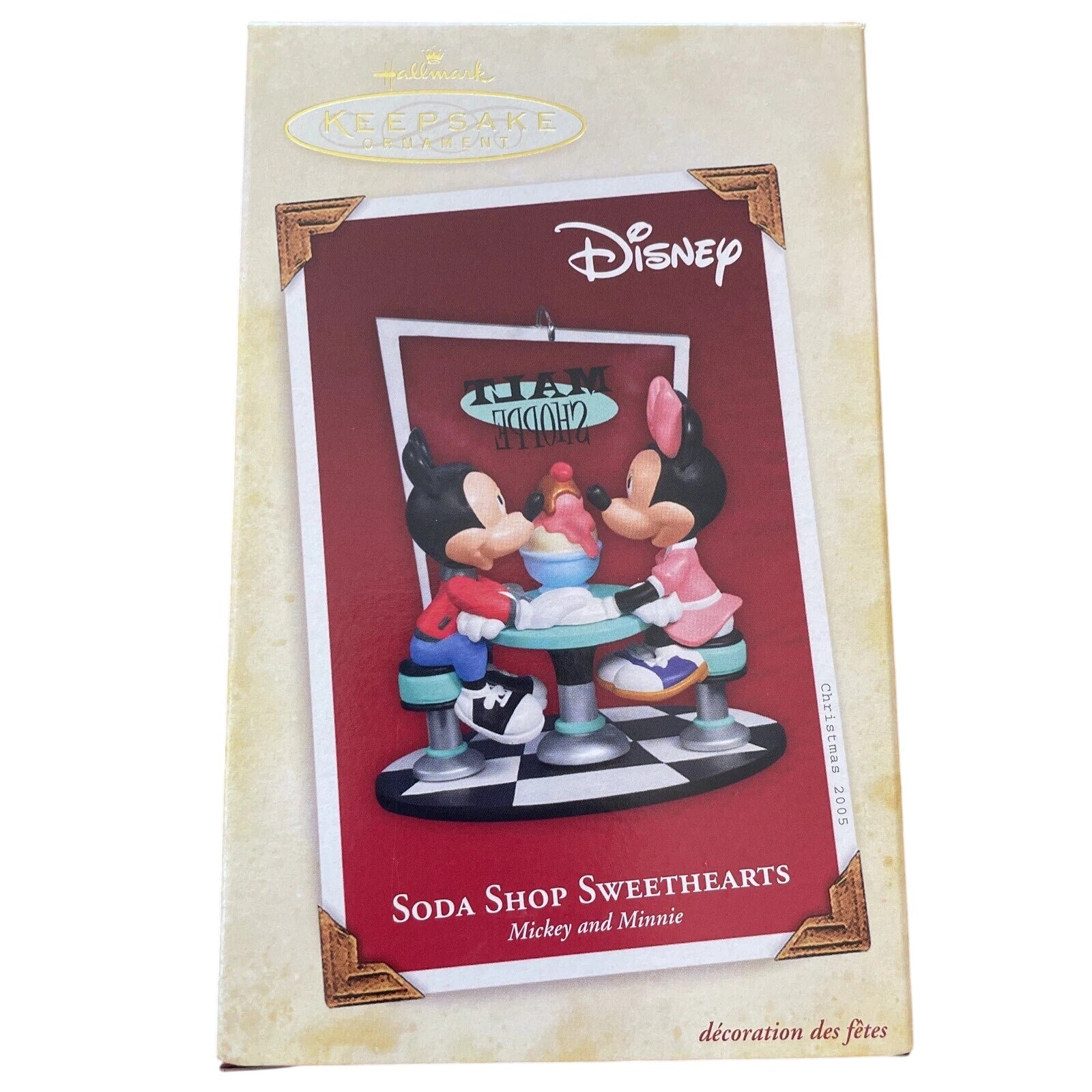 2005 Soda Shop Sweethearts Hallmark Ornament (Mickey and Minnie) QRP4072 Image2