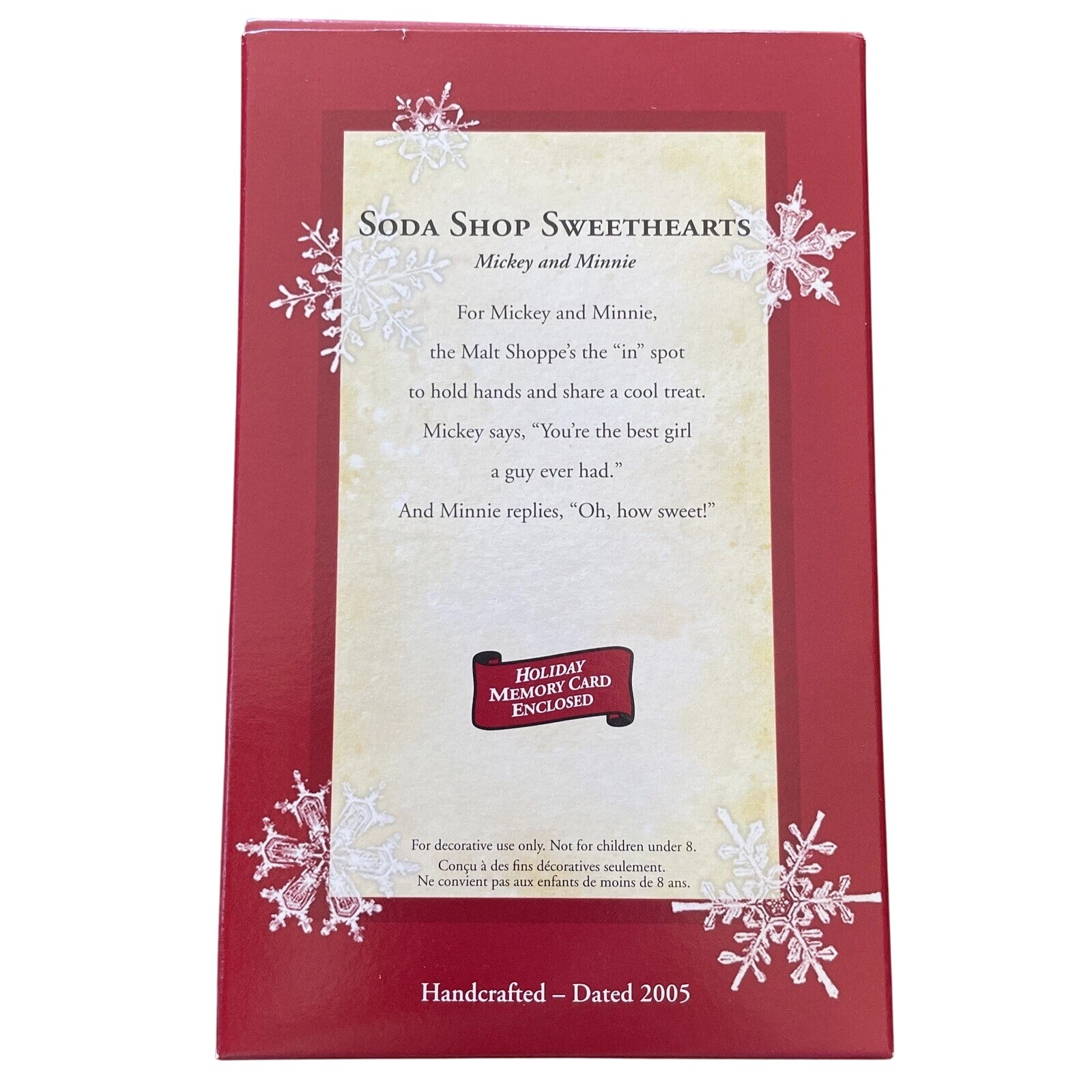 2005 Soda Shop Sweethearts Hallmark Ornament (Mickey and Minnie) QRP4072 Image6