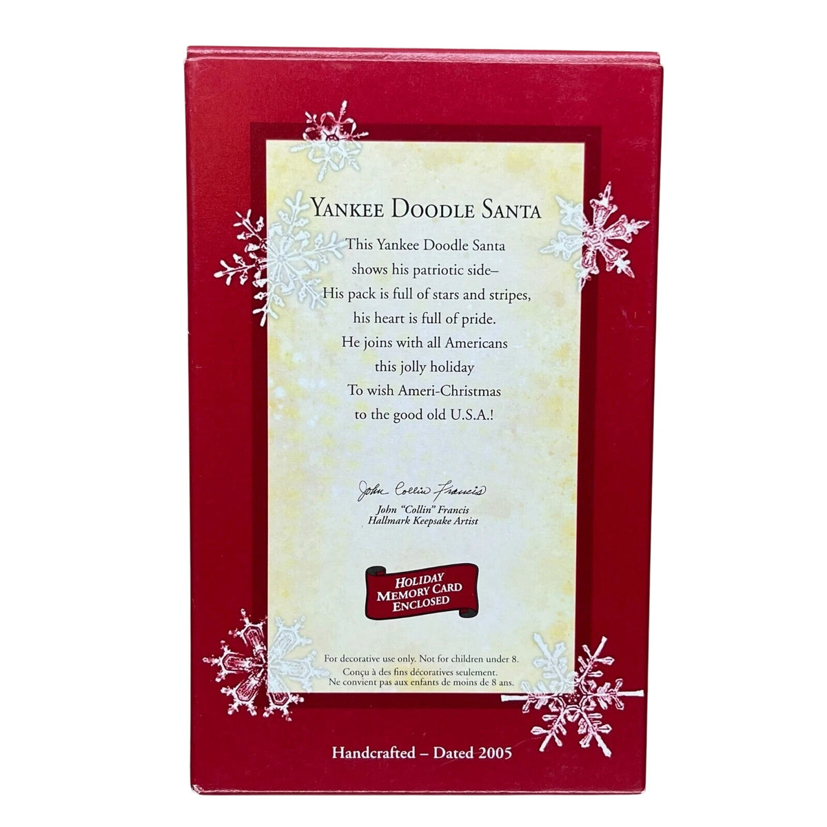 2005 Yankee Doodle Santa Hallmark Ornament (Santa Claus) QXG4335 Image6