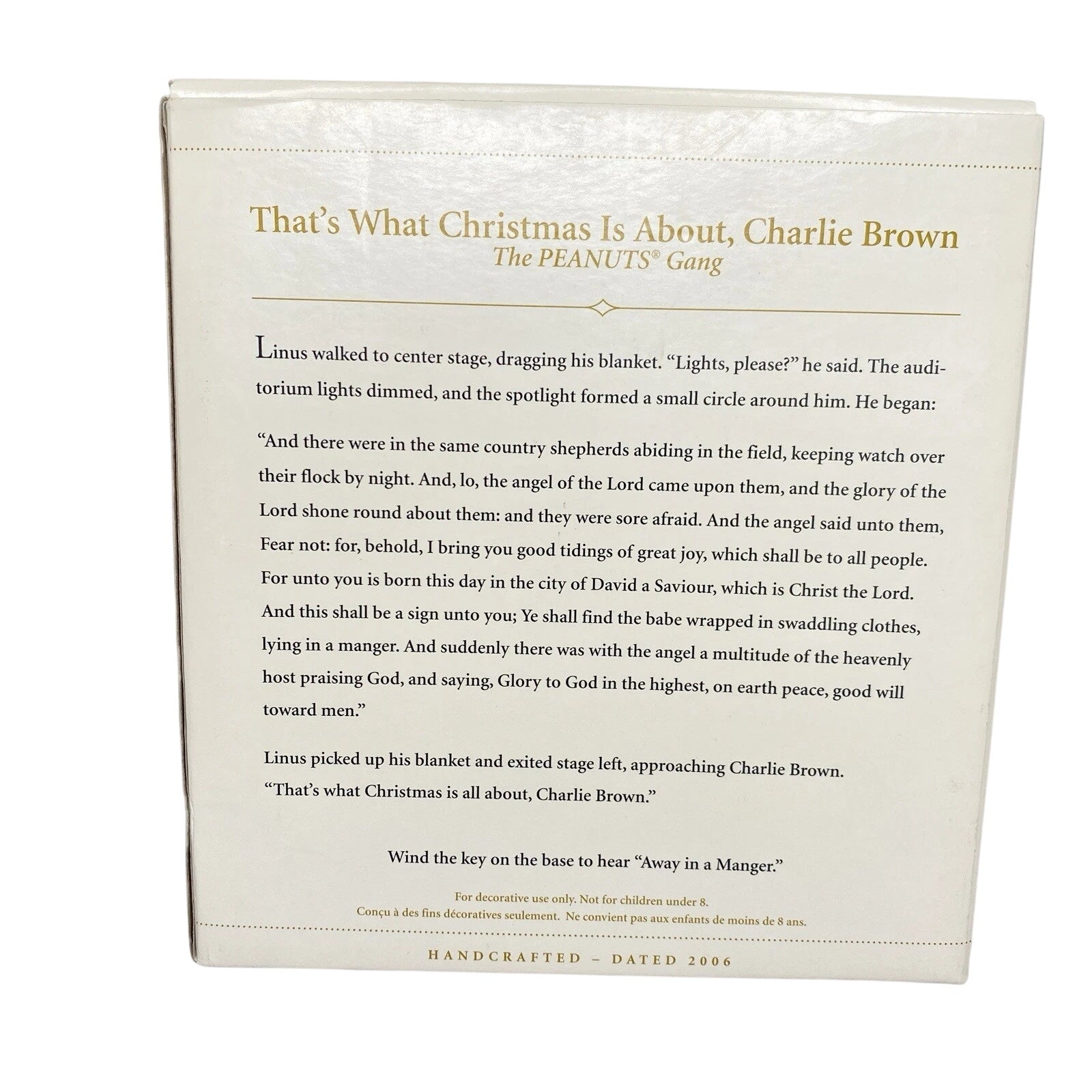 2006 That's What Christmas Is About, Charlie Brown Hallmark Ornament (Peanuts) QFM3316