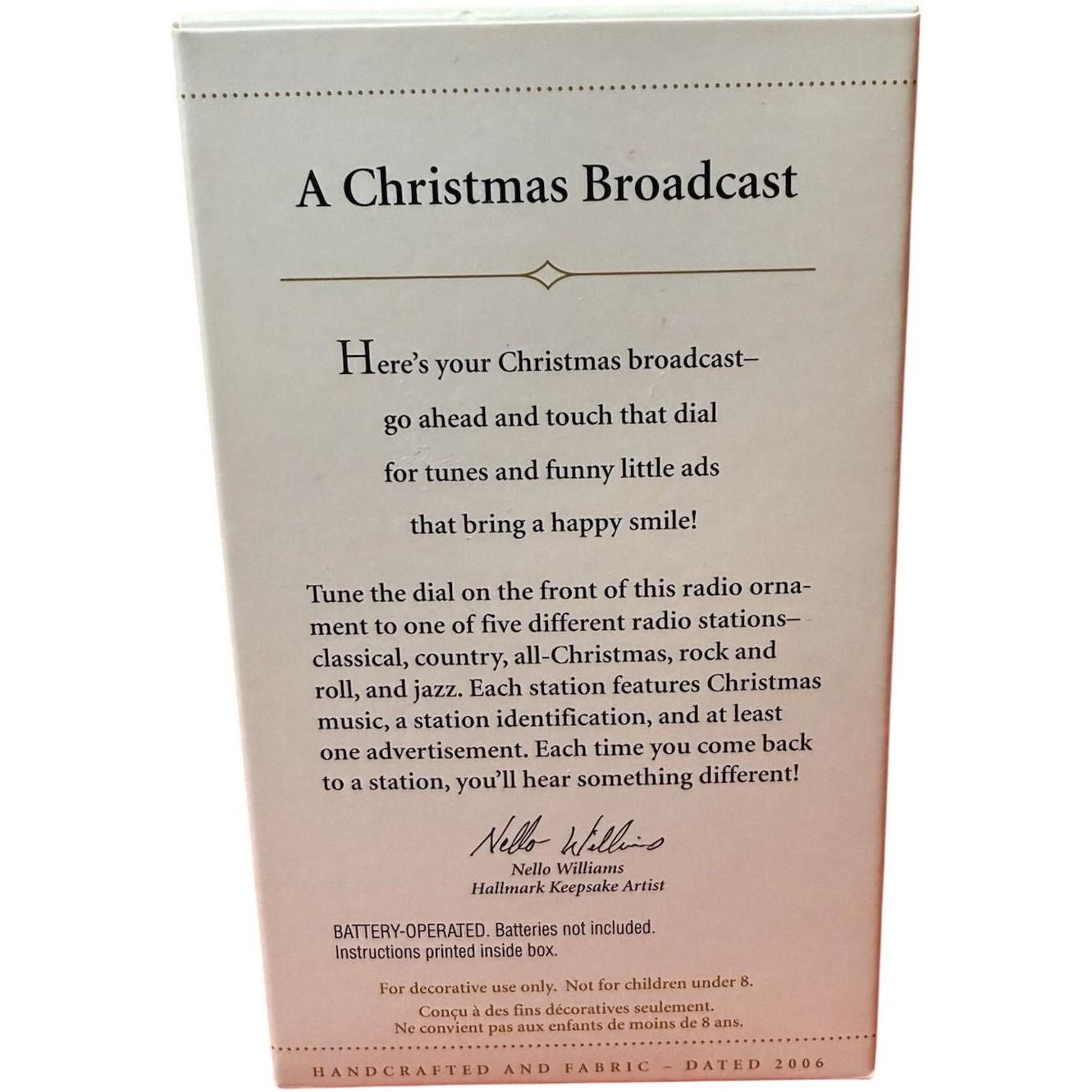 2006 A Christmas Broadcast Hallmark Ornament (Music) QLX7596