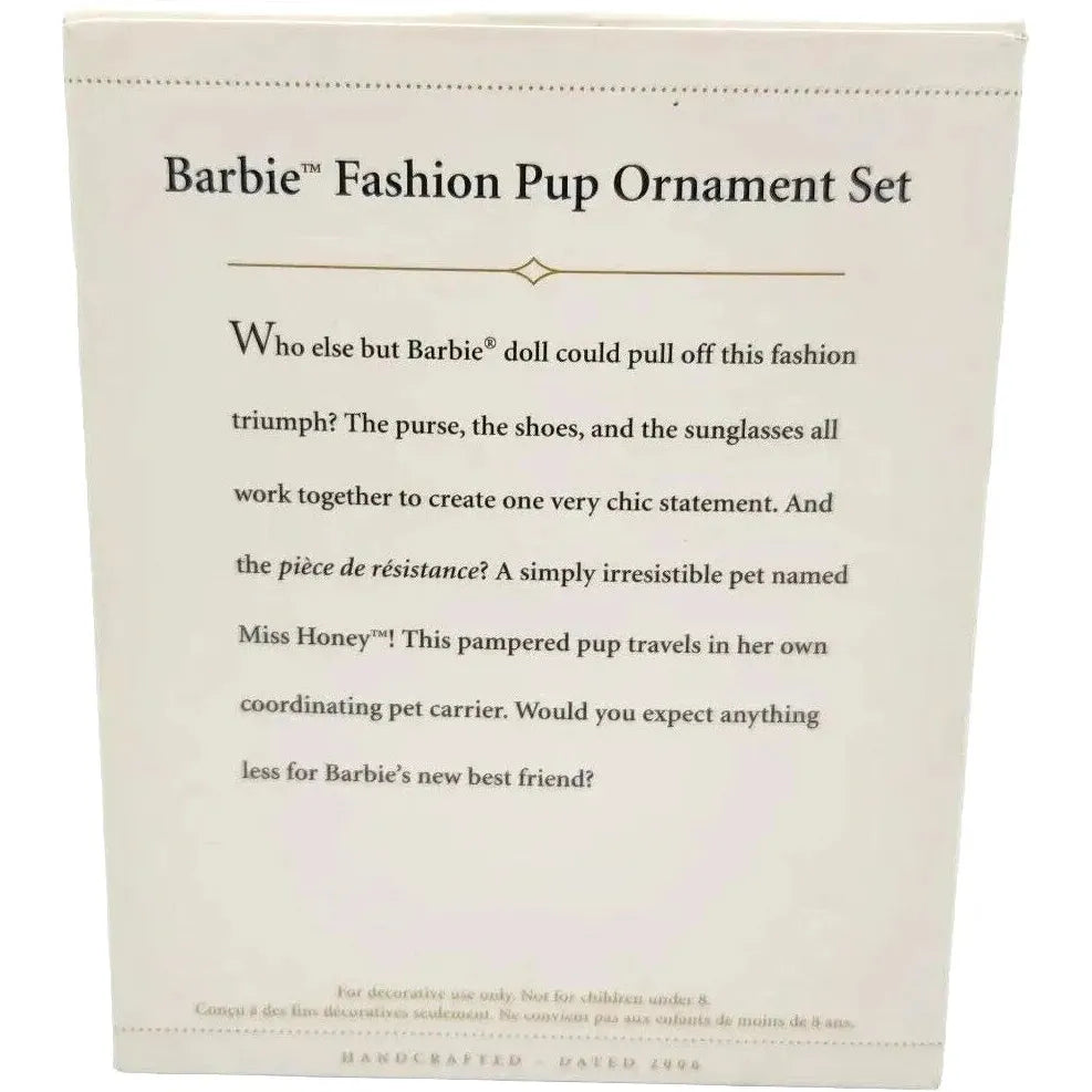 2006 Barbie Fashion Pup Ornament Set Hallmark Ornament (Barbie) QXM6336