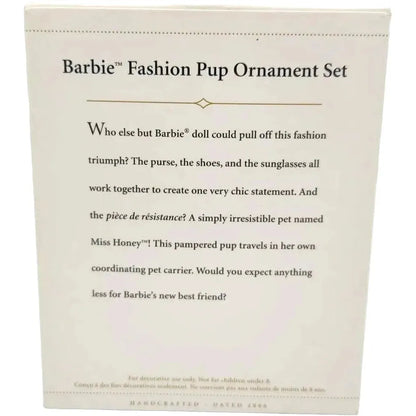 2006 Barbie Fashion Pup Ornament Set Hallmark Ornament (Barbie) QXM6336