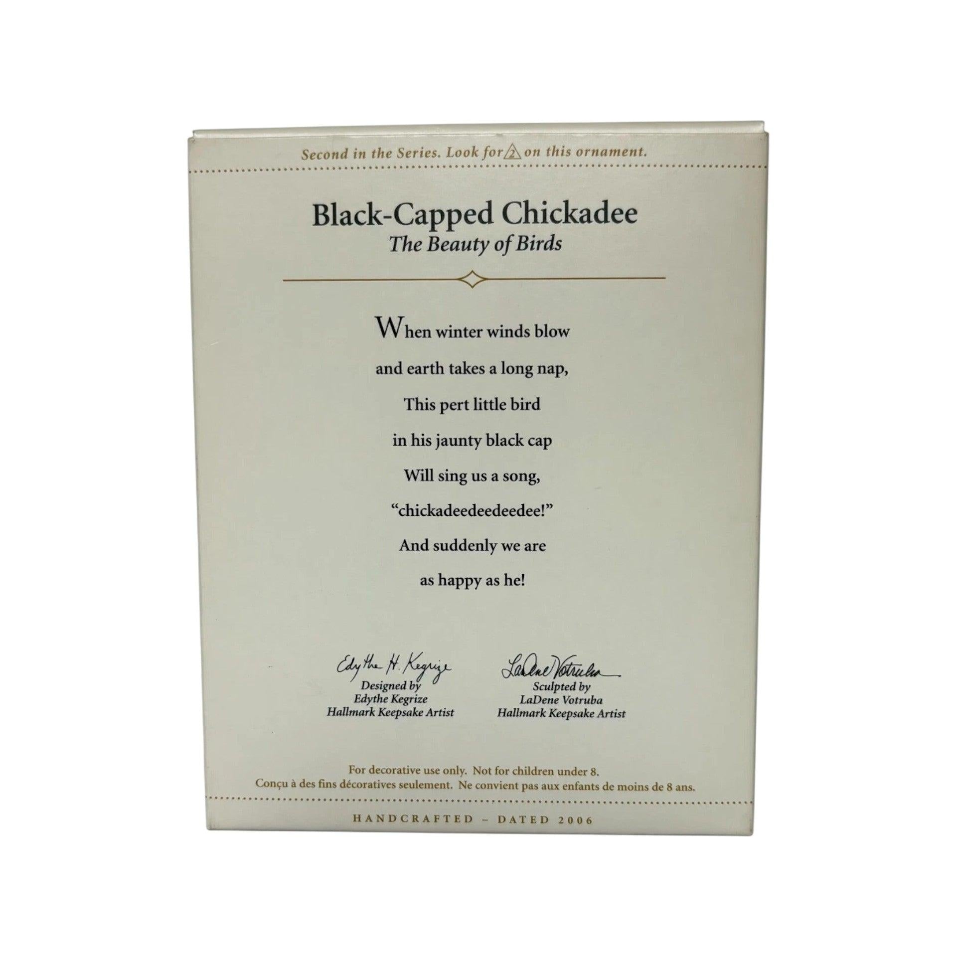 2006 Black-Capped Chickadee Hallmark Ornament (The Beauty of Birds) QX2506 Image7