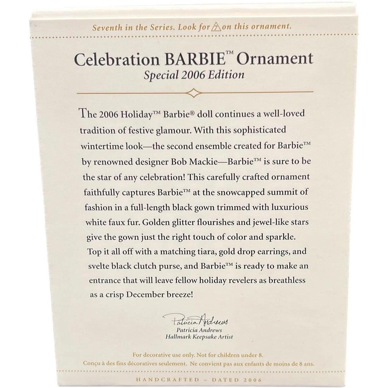 2006 Celebration Barbie - Special Edition Hallmark Ornament (Celebration Barbie) QX2393