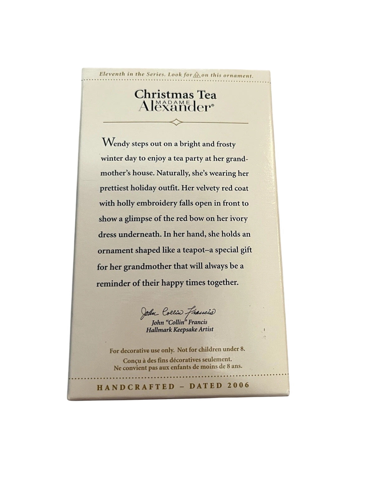 2006 Christmas Tea Hallmark Ornament (Madame Alexander) QX2346 Image6