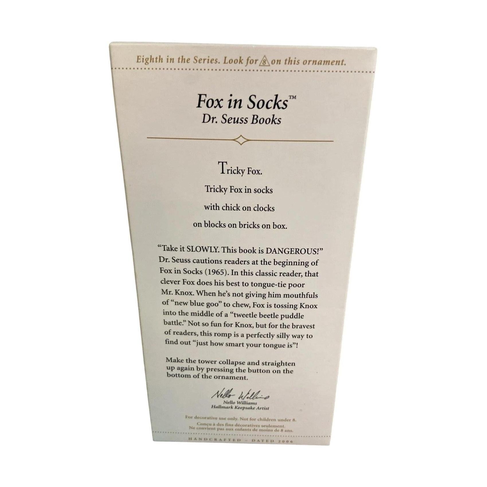 2006 Fox in Socks Hallmark Ornament (Dr. Seuss} QX2353 Image6