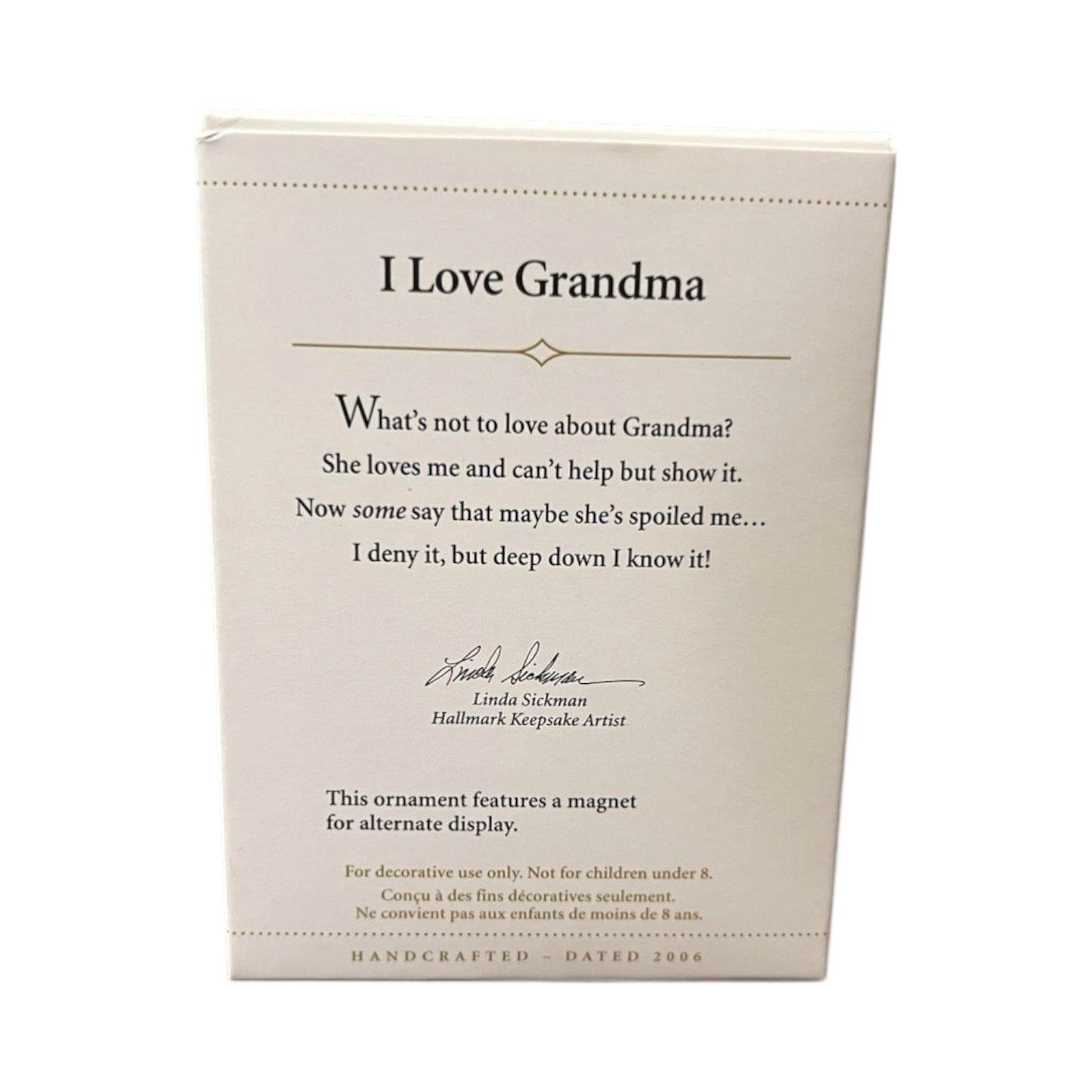 2006 I Love Grandma Hallmark Ornament (Photo Holder) QXG3193 Image6
