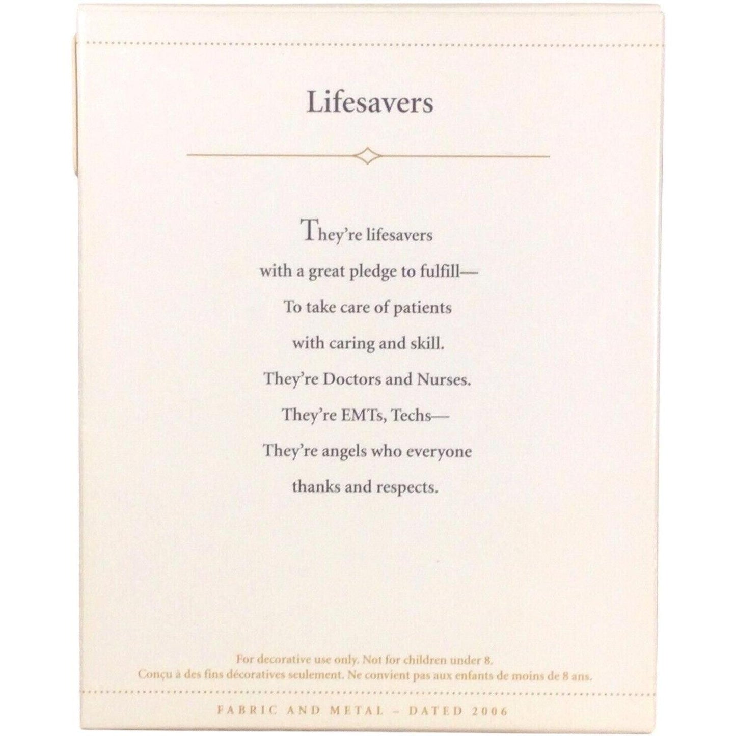 2006 Lifesavers Hallmark Ornament (Healthcare Workers) QXG3183