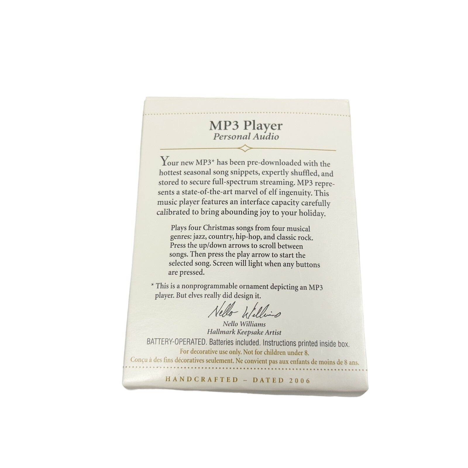 2006 MP3 Player Hallmark Ornament (Music) QXG2476