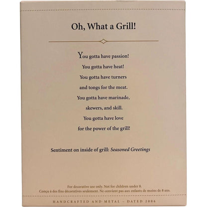 2006 Oh, What a Grill! Hallmark Ornament (Grill) QXG2443