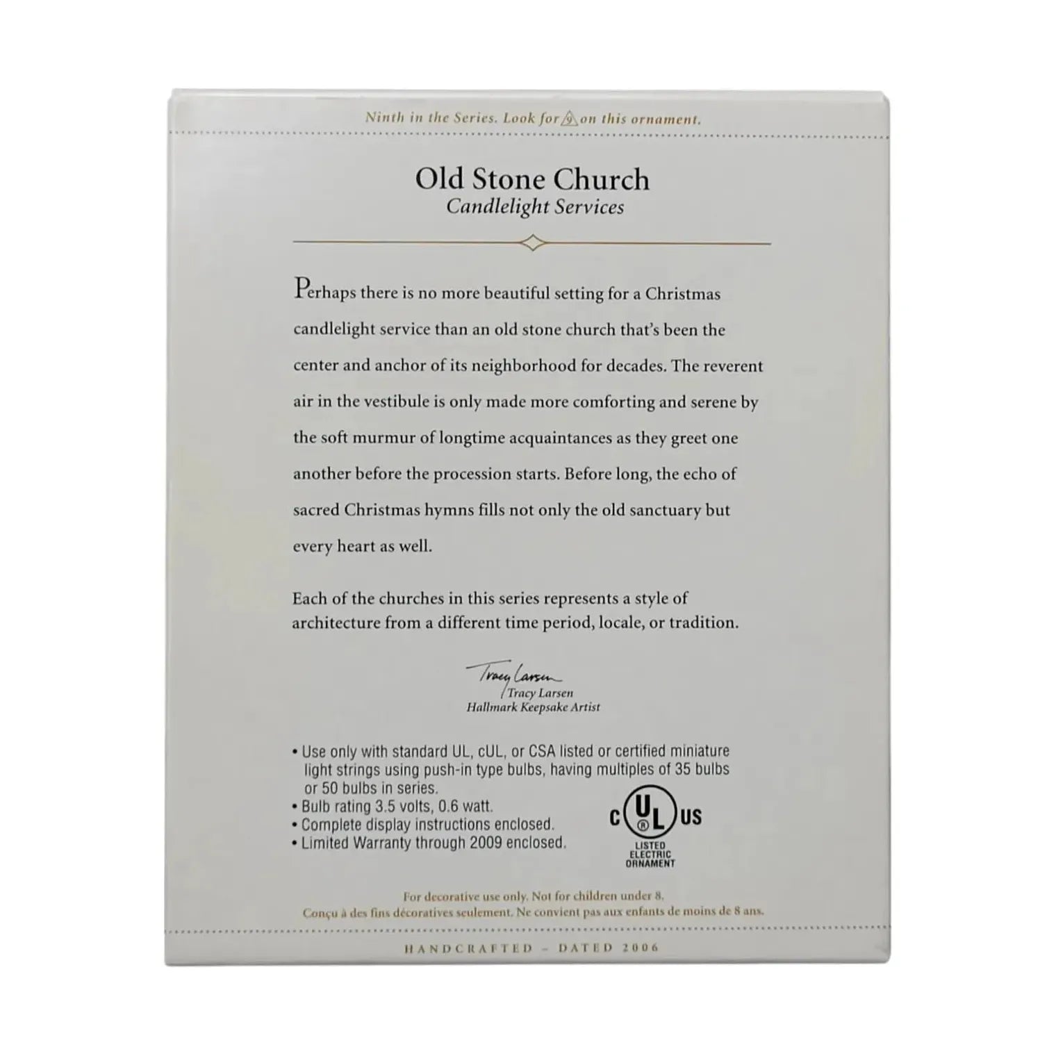 2006 Old Stone Church Hallmark Ornament (Candlelight Services) QX2313 Image8