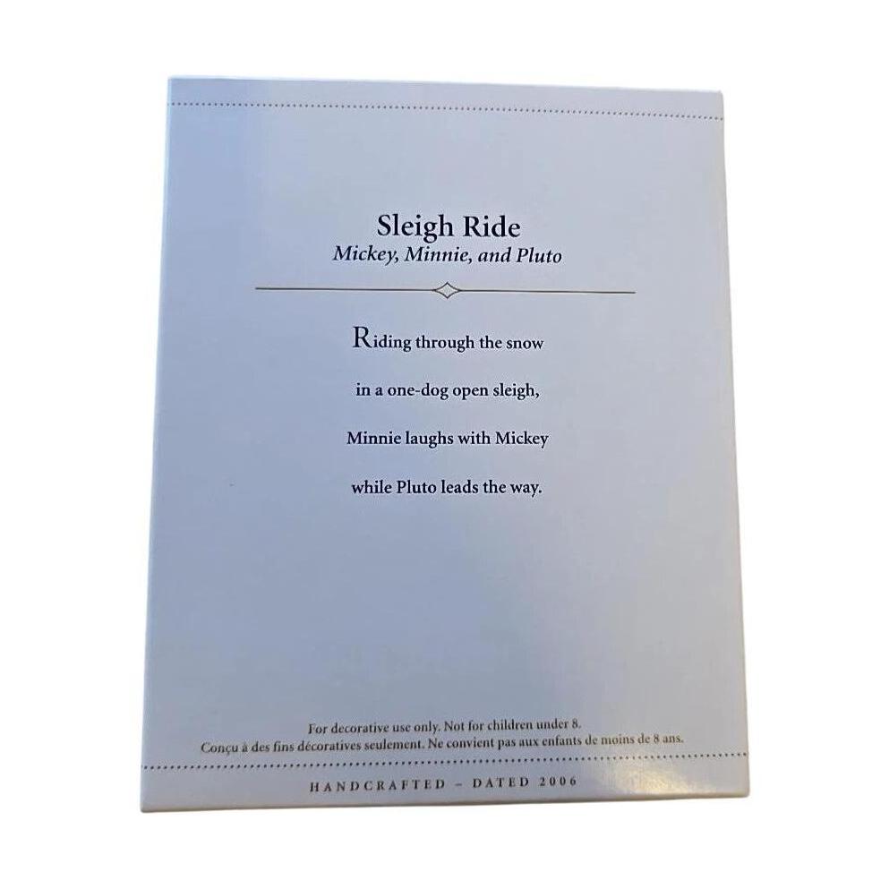 2006 Sleigh Ride Hallmark Ornament (Mickey, Minnie, and Pluto) QXD8313 Image5